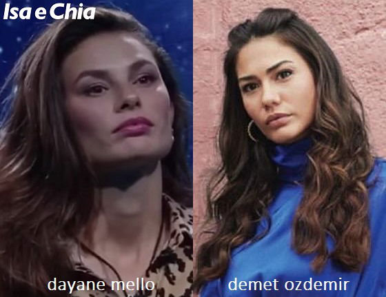 Somiglianza tra Dayane Mello e Demet Özdemir