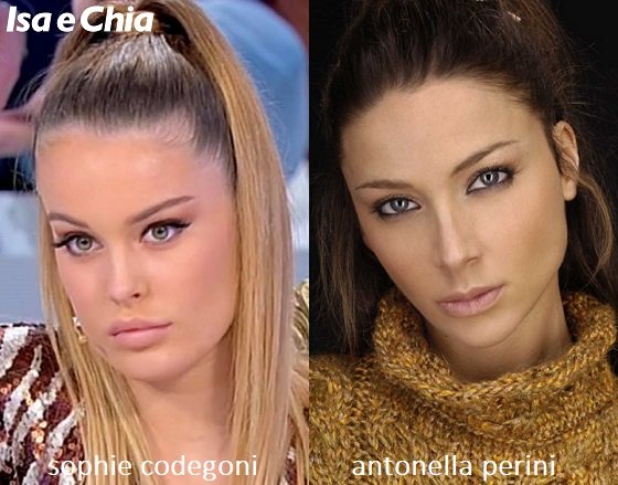 Somiglianza tra Sophie Codegoni e Antonella Perini