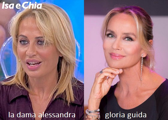 Somiglianza tra Alessandra, dama del Trono over di 'Uomini e Donne', e Gloria Guida