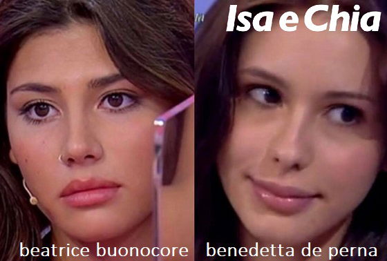 Somiglianza tra Beatrice Buonocore e Benedetta De Perna