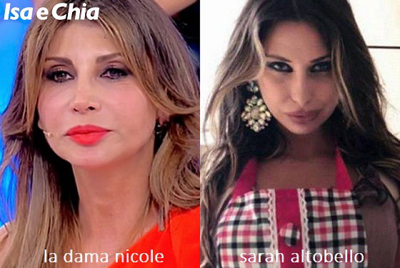 Somiglianza tra Nicole, dama del Trono over di ‘Uomini e Donne’, e Sarah Altobello