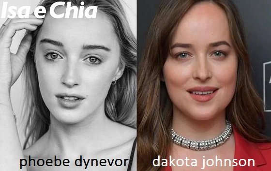 Somiglianza tra Phoebe Dynevor e Dakota Johnson