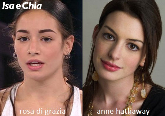 Somiglianza tra Rosa Di Grazia di 'Amici 20' e Anne Hathaway