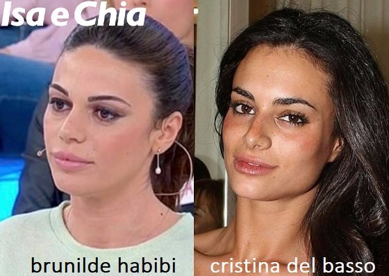 Somiglianza tra Brunilde Habibi e Cristina Del Basso