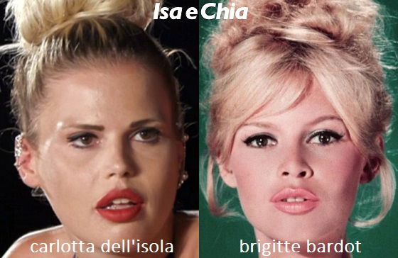 Somiglianza tra Carlotta Dell'Isola e Brigitte Bardot
