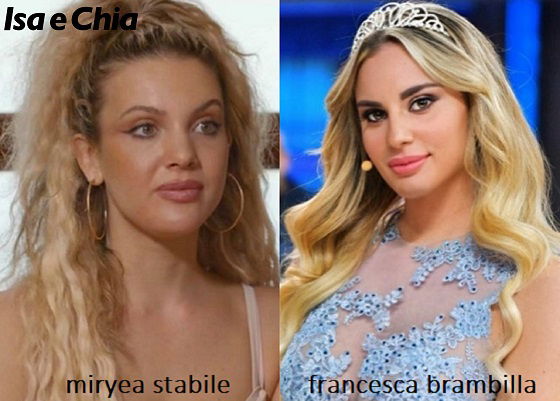 Somiglianza tra Francesca Brambilla e Miryea Stabile de 'La Pupa e il Secchione e viceversa'