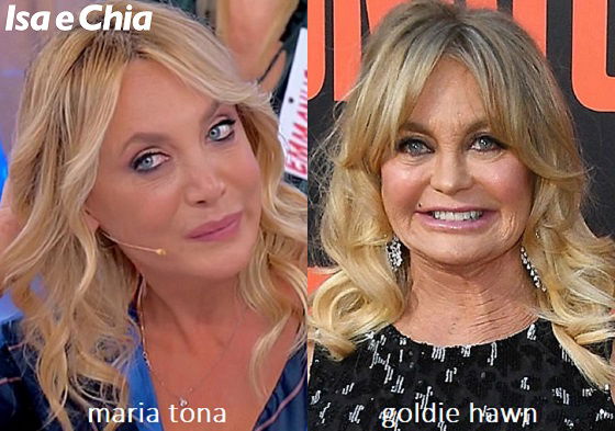 Somiglianza tra Maria Tona, dama del Trono over di 'Uomini e Donne', e Goldie Hawn