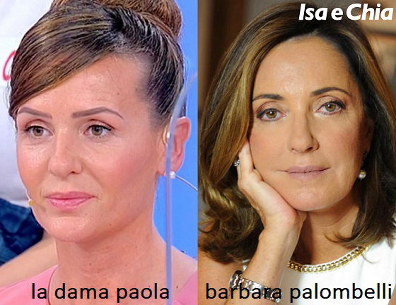Somiglianza tra Paola, dama del Trono over di Uomini e Donne, e Barbara Palombelli