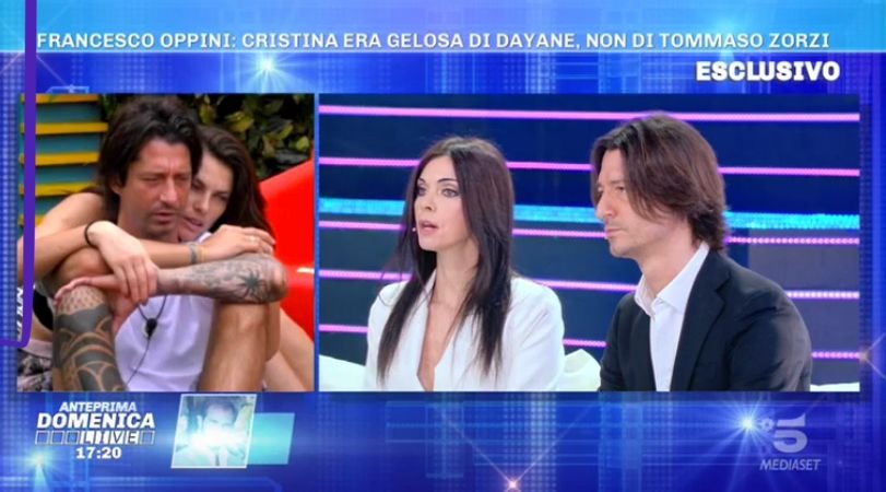 Domenica Live, Cristina Tomasini sul rapporto tra Dayane Mello e Francesco Oppini: “Ero gelosa ma…”