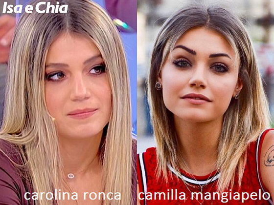 Somiglianza tra Carolina Ronca e Camilla Mangiapelo