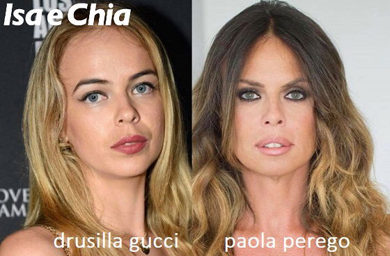 Somiglianza tra Drusilla Gucci e Paola Perego