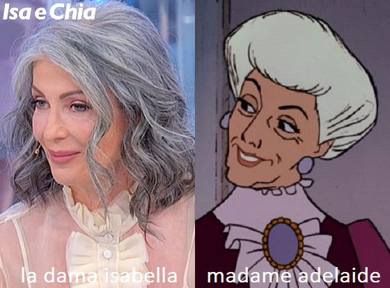 Somiglianza tra Isabella, dama del Trono over di Uomini e Donne, e Madame Adelaide de Gli Aristogatti