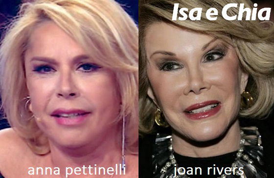 Somiglianza tra Anna Pettinelli e Joan Rivers