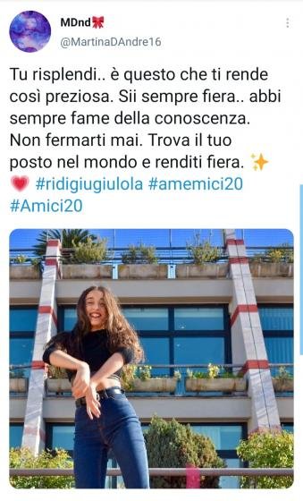 Tweet fan Giulia Stabile