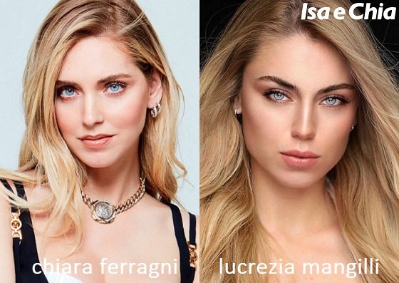 Somiglianza tra Chiara Ferragni e Lucrezia Mangilli di Love Island Italia