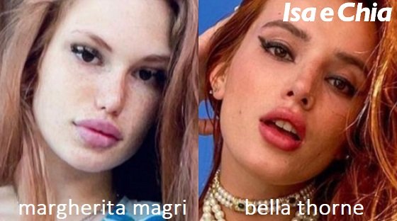Somiglianza tra Margherita Magri e Bella Thorne