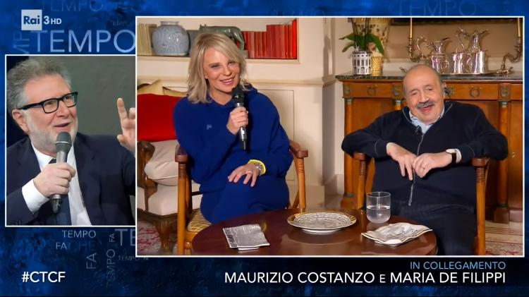 Che tempo che fa, Maurizio Costanzo punzecchia Maria De Filippi, poi ammette: “È la donna con cui morire” preview