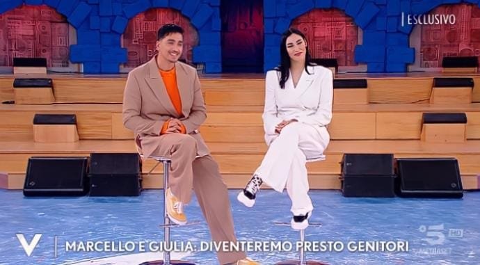 Amici, Giulia Pauselli e Marcello Sacchetta a Verissimo svelano il sesso del loro bebè!