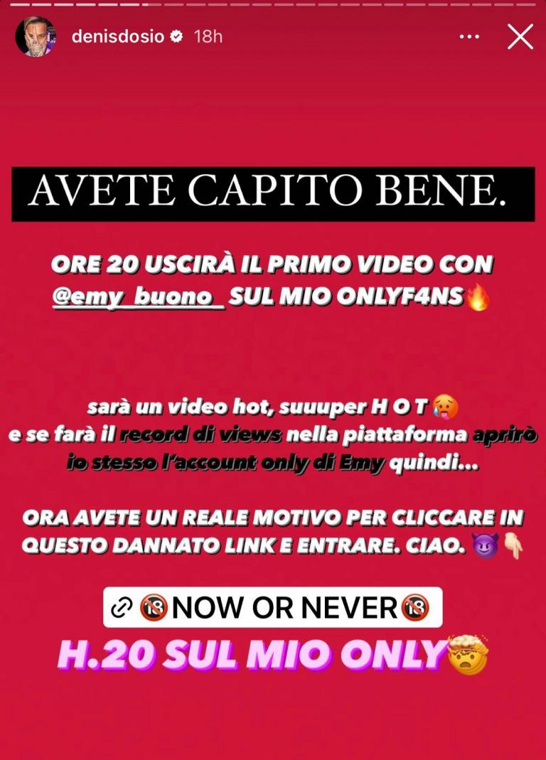 Denis Dosio pubblica un video ‘super h0t’ con Emy Buono