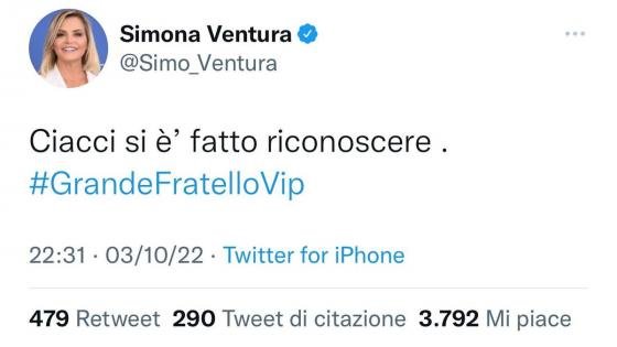 Twitter - Simona Ventura