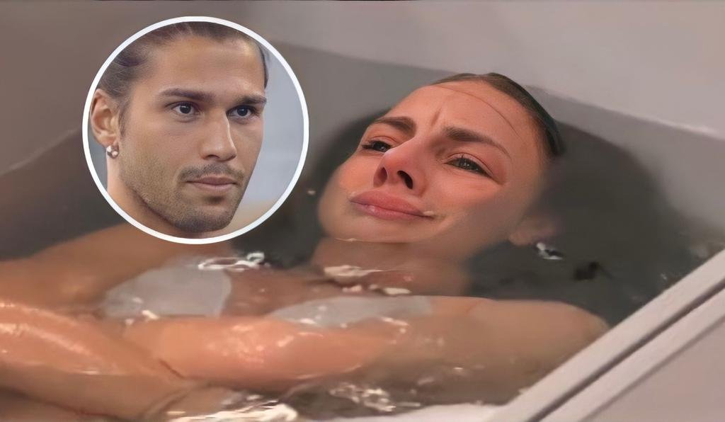 Gf Vip 7, Nikita Pelizon piange nella vasca da bagno per Luca Onestini (Video)