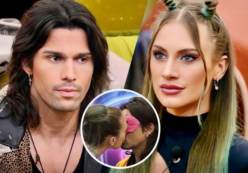 Gf Vip 7, Nikita Pelizon bacia Luca Onestini durante un gioco: la reazione dell’ex tronista preview