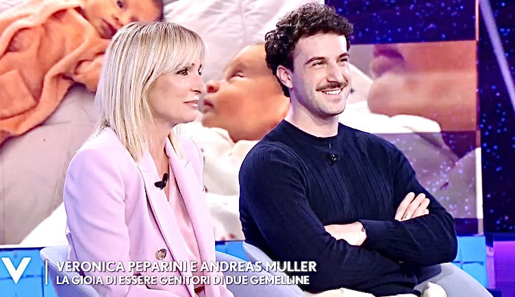 Verissimo, Veronica Peparini e Andreas Muller presentano per la prima volta Ginevra e Penelope: “È un miracolo della vita” article-post