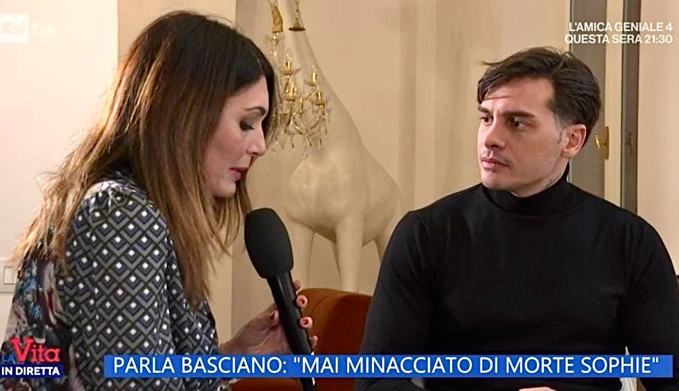 Alessandro Basciano a La Vita in Diretta: “Mai minacciato Sophie Codegoni, per degli insulti nessuno si fa la galera!”