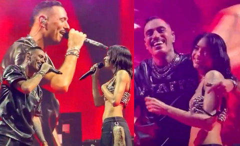Elodie e Marracash duettano a sorpresa durante il concerto di lui, poi l’abbraccio: fan in delirio (Video) preview