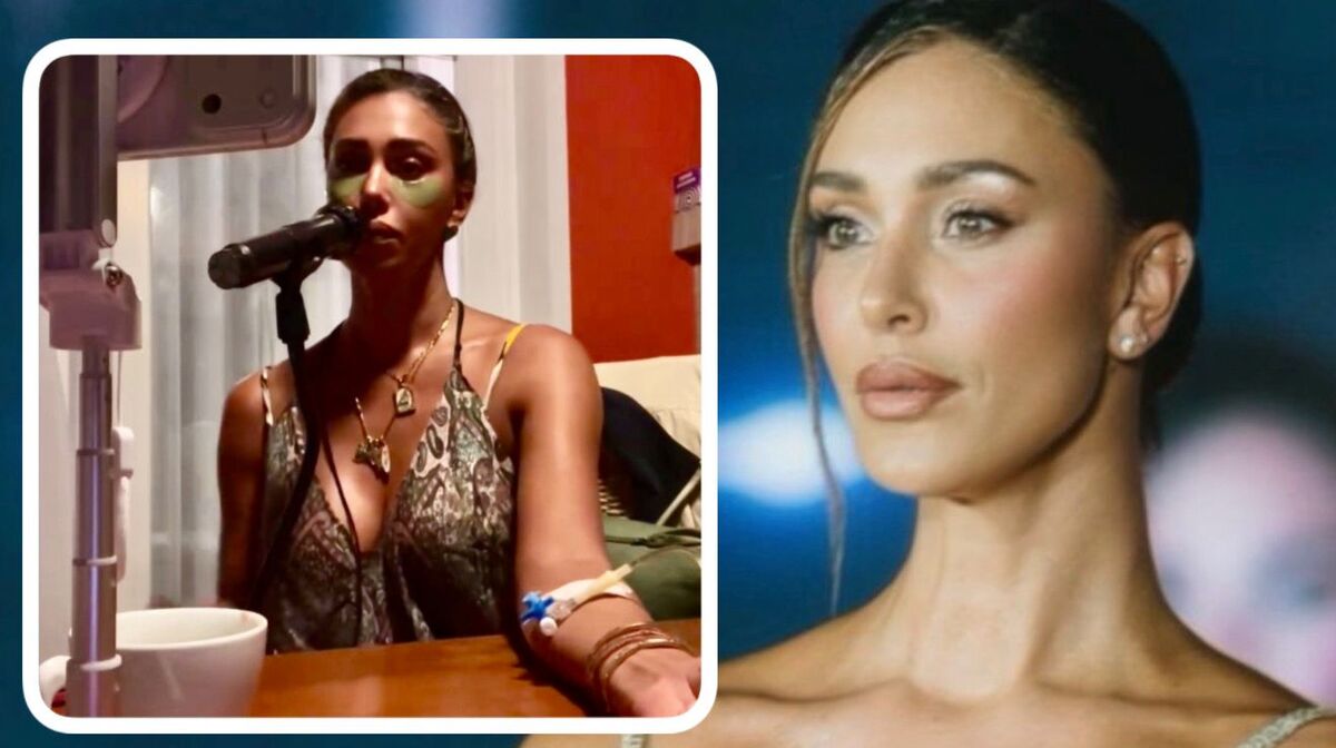 Belen Rodriguez pubblica un video mentre canta con una flebo al braccio: le reazioni social e la sua replica article-post