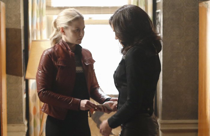 ONCE UPON A TIME - "Only You" - In the first hour of the special two-hour season finale, Regina reels from the death of Robin Hood, and everyone tries to give her room to grieve, but when the heroes discover Gold has stolen Hades' Olympian Crystal and tethered all of Storybrooke's magic to it, they set out to stop him. Henry decides he no longer can stand all the pain magic has caused his family, so he goes rogue, with Violet in tow, to destroy magic once and for all. Meanwhile, Zelena, Snow, David and Hook attempt to open a portal that will return Merida and the other Storybrooke guests to their homes, but things go awry, and the group winds up in a deranged new world. The season finale of "Once Upon a Time" airs SUNDAY, MAY 15 (7:00-9:00 p.m. EDT), on the ABC Television Network. (ABC/Eike Schroter) JENNIFER MORRISON, LANA PARRILLA