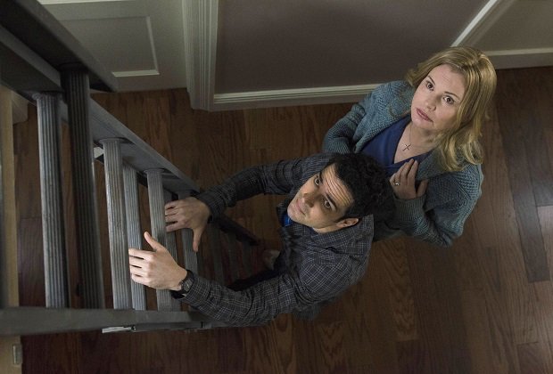 THE EXORCIST: L-R: Alfonso Herrera and Geena Davis in THE EXORCIST coming soon to FOX. ©2016 Fox Broadcasting Co. Cr: Jean Whiteside/FOX