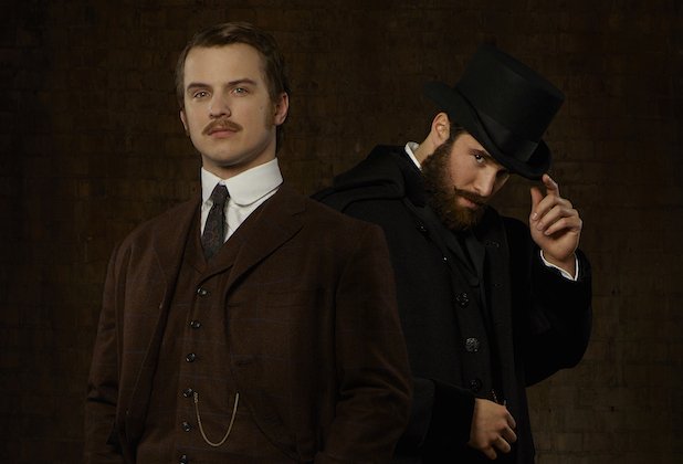 TIME AFTER TIME - ABC's “Time After Time" stars Freddie Stroma as H.G. Wells and Josh Bowman as John Stevenson. (ABC/Bob D’Amico)