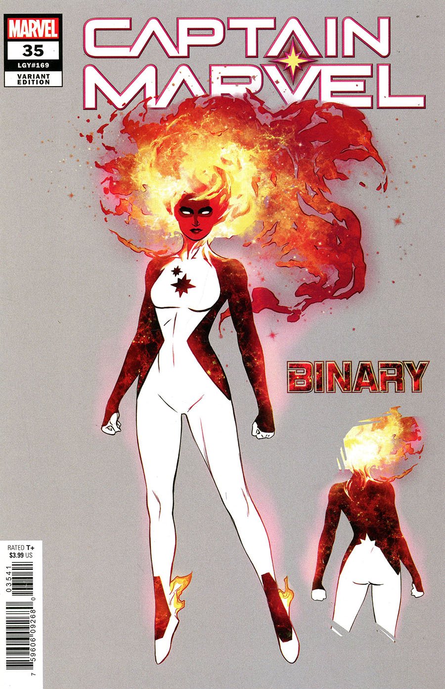 Variant cover di Captain Marvel #35 di Russell Dauterman, con la nuova Binary, uno degli eroi cosmici Marvel tornati in scena