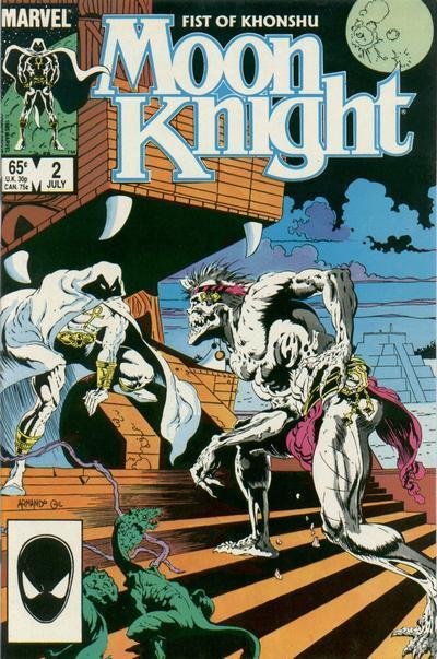Cover di Moon Knight 2 di Armando Gil, numero con la prima e unica appazioni di Arthur Harrow, ora interpretato da Ethan Hawke