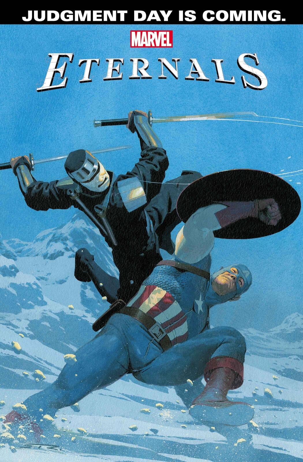 Cover di Eternals 11 di Esad Ribic, prologo a Judgment Day contro gli Avengers