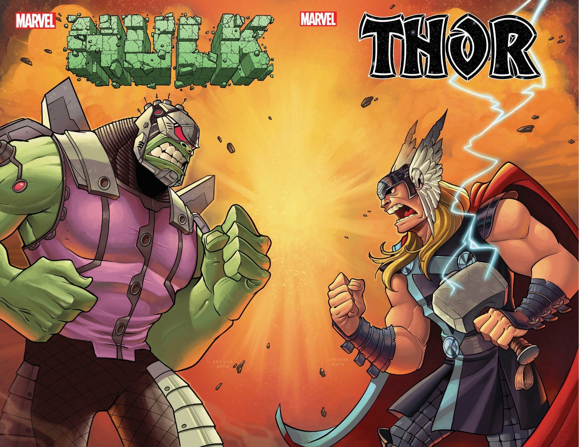 Variant Connecting Covers di Hulk 7 e Thor 25 di Chrissie Zullo