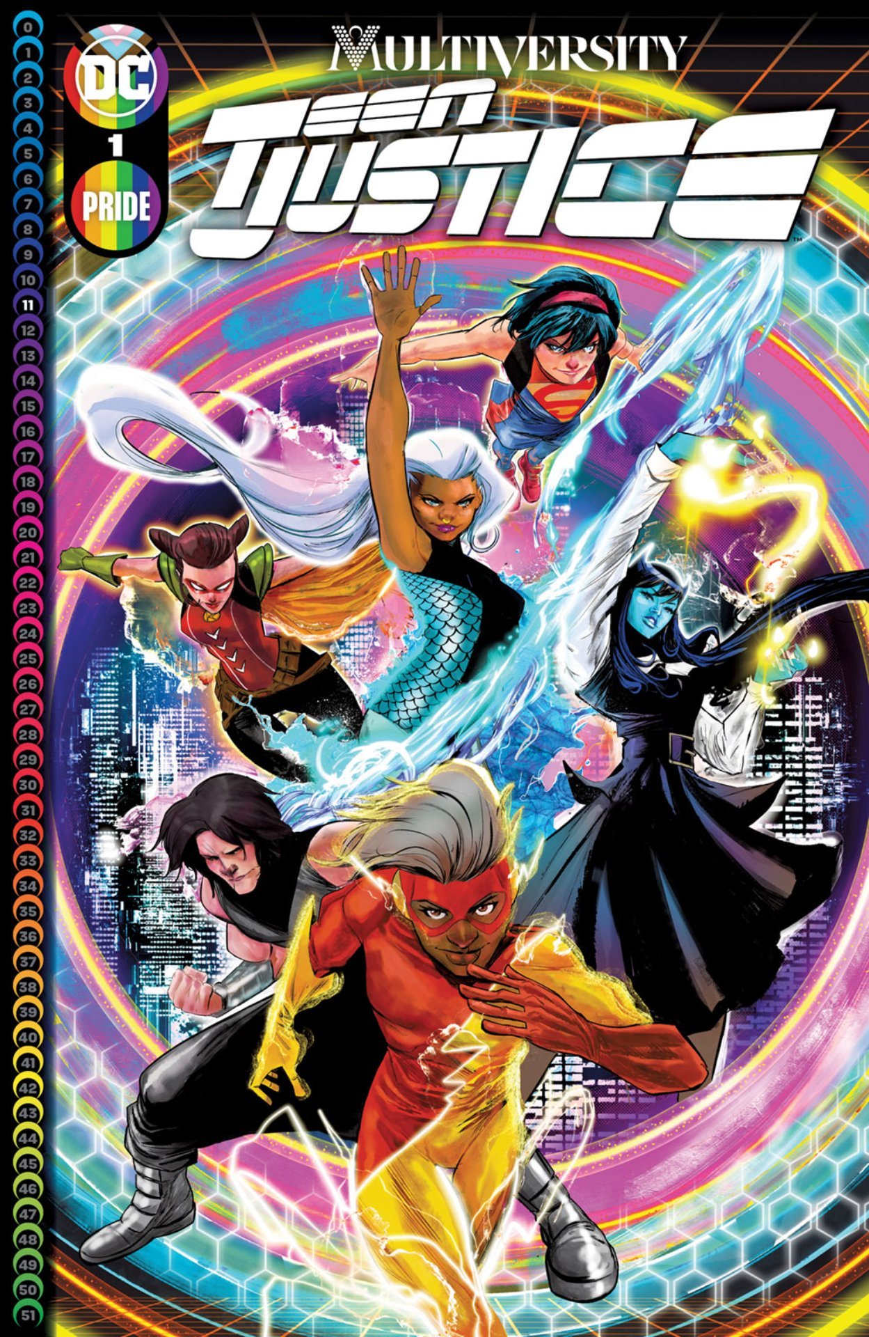 Cover di Multiversity: Teen Justice 1 di Robbi Rodriguez, in uscita a giugno per le celebrazioni del Pride DC Comics
