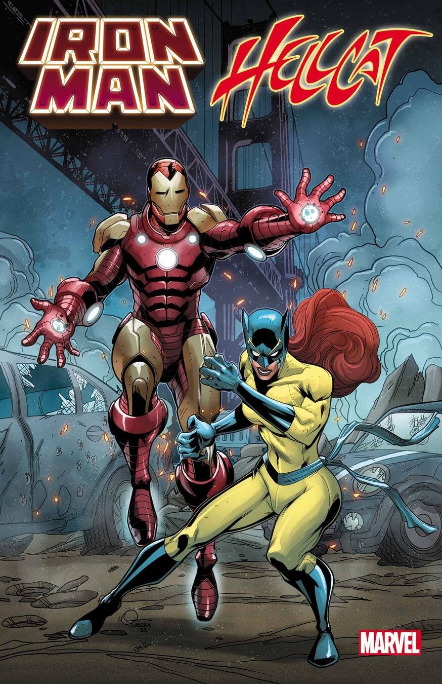 Cover di Iron Man/Hellcat Annual di Logan Lubera, con il viaggio della coppia all'inferno, su Iron Man 21, una delle uscite Panini Marvel Italia di agosto 2022