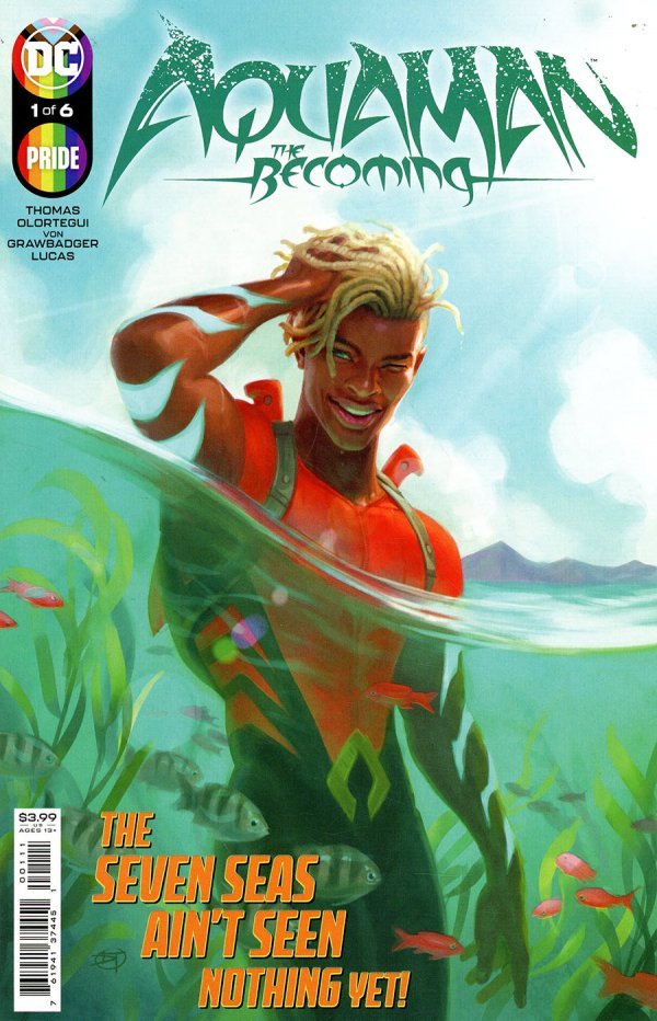 Cover di Aquaman Becoming: Nascita di un Eroe di David Talaski, tra le uscite Panini DC Italia di Maggio 2022