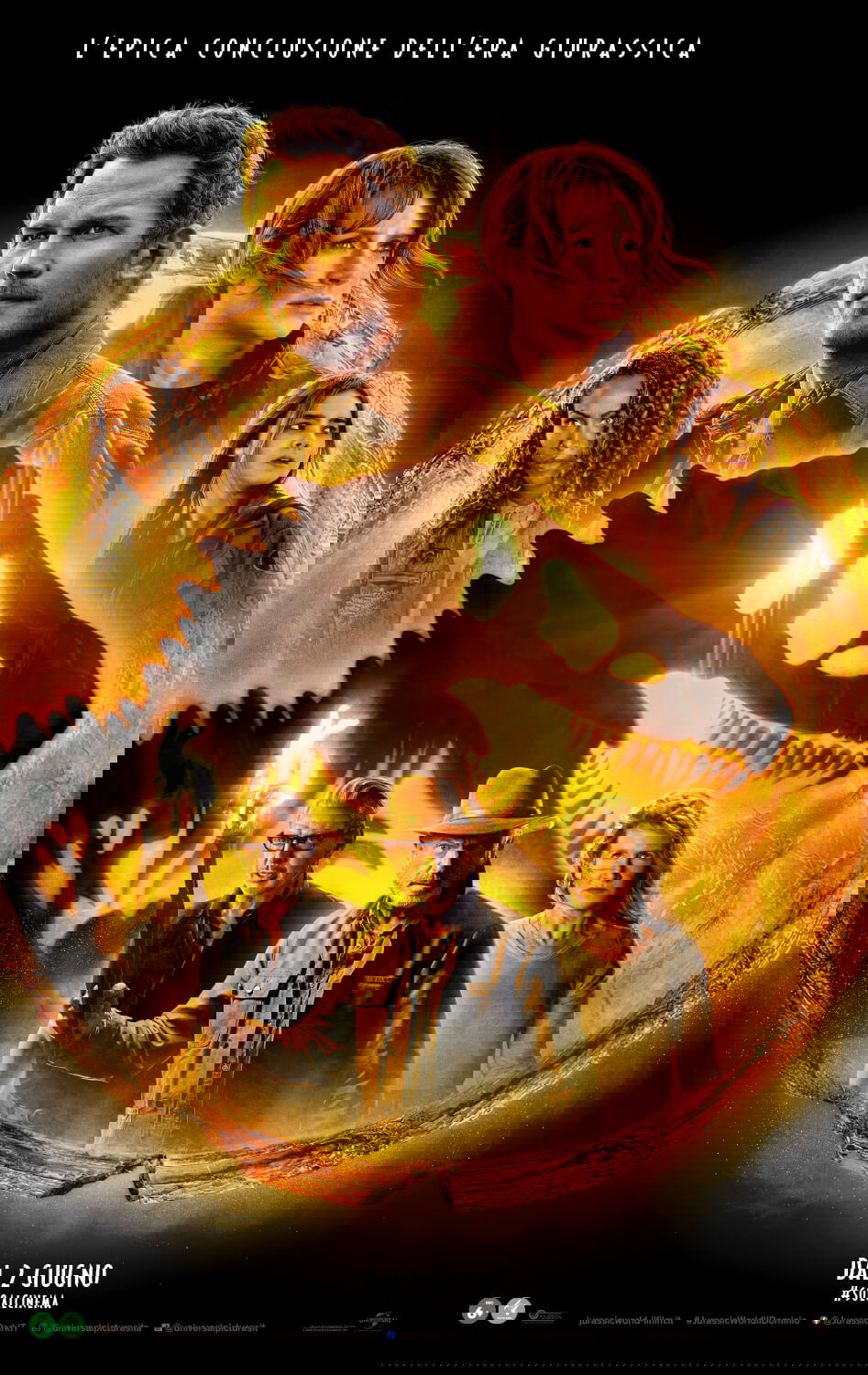 Il nuovo poster di Jurassic World - Il Dominio, rilasciato insieme alla featurette