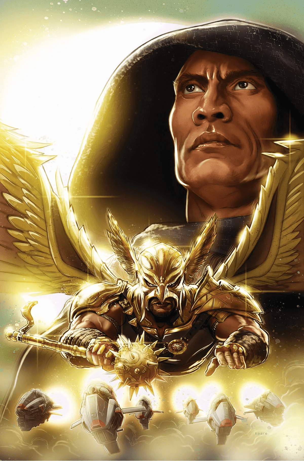 Cover di Black Adam – The Justice Society Files: Hawkman di Kaare Andrews, prequel del film