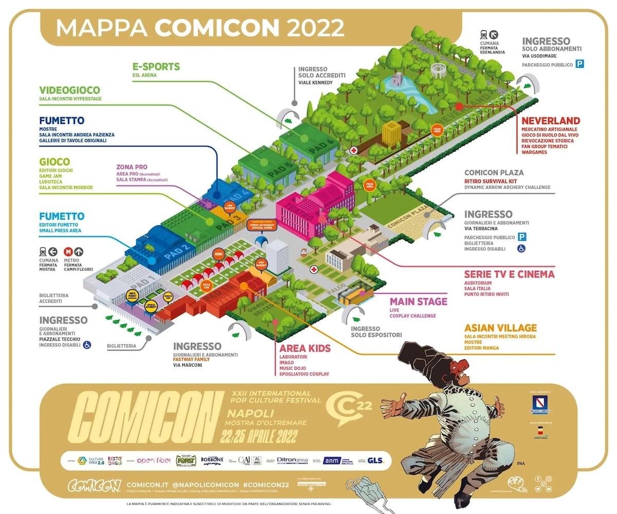 Napoli Comicon 2022: diffusa la mappa della fiera, insieme agli stand e le varie attività disponibili
