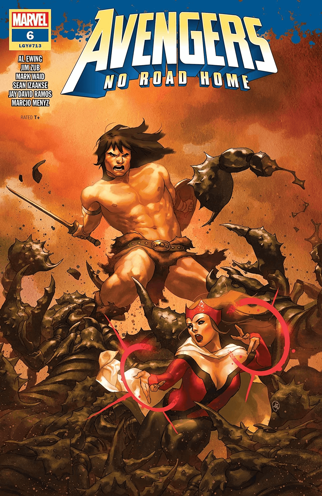 Cover di Avengers: No Road Home 6, che ha segnato il ritorno di Conan alla Marvel