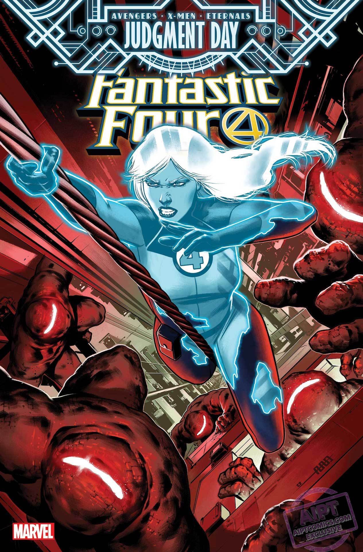 Cover di Fantastic Four 47 di CAFU, con cui i Fantastici Quattro vengono coinvolti in Judgment Day