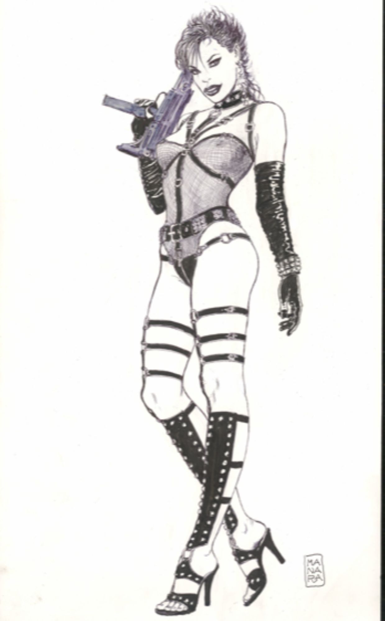 Il primo disegno della storia di Sin City di Frank Miller e Milo Manara