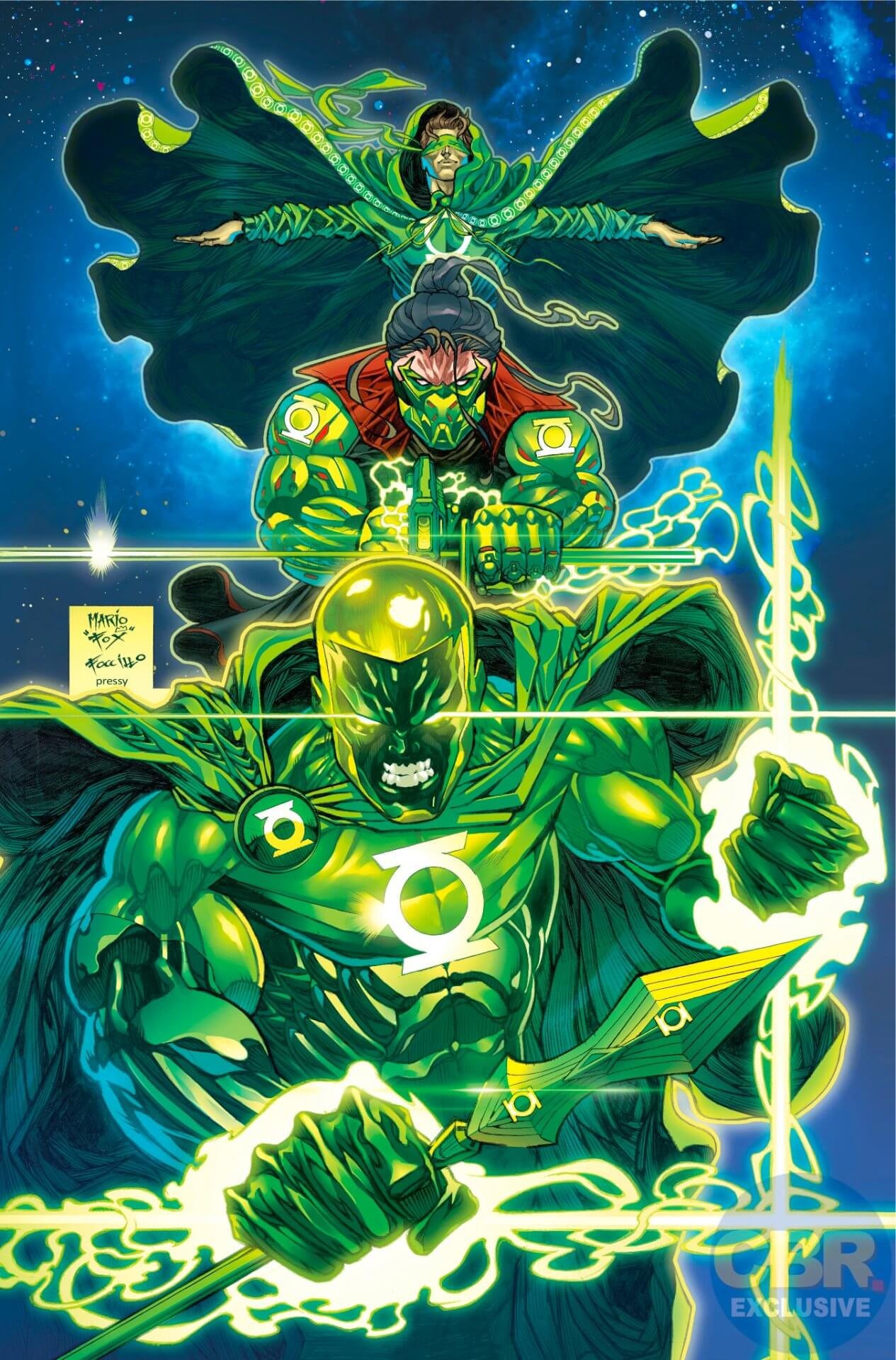 Variant cover di Worlds Without a Justice League – Green Lantern di Mario Foccillo, con Jason Todd nei panni di una Lanterna Verde