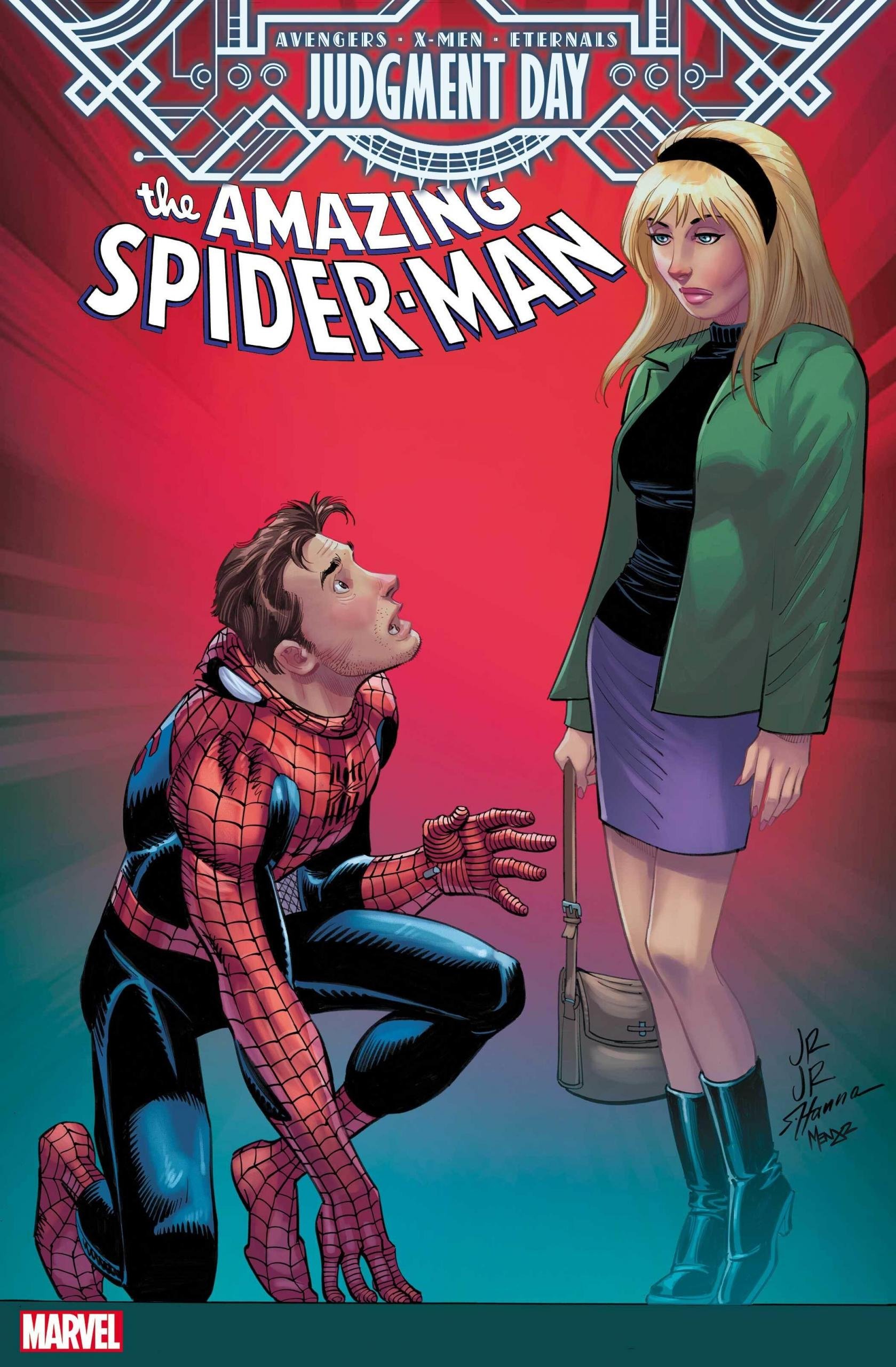 Cover di Amazing Spider-Man 10 di John Romita Jr, tie-in di Judgment Day con il ritorno di Gwen Stacy