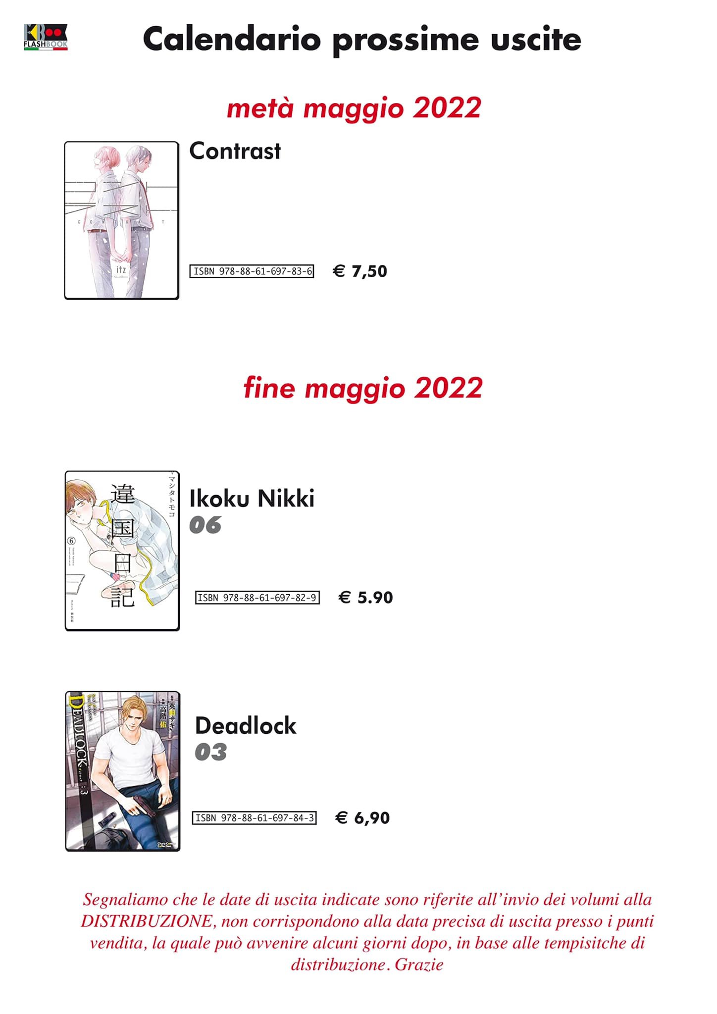 Le uscite manga Flashbook Edizioni di Maggio 2022
