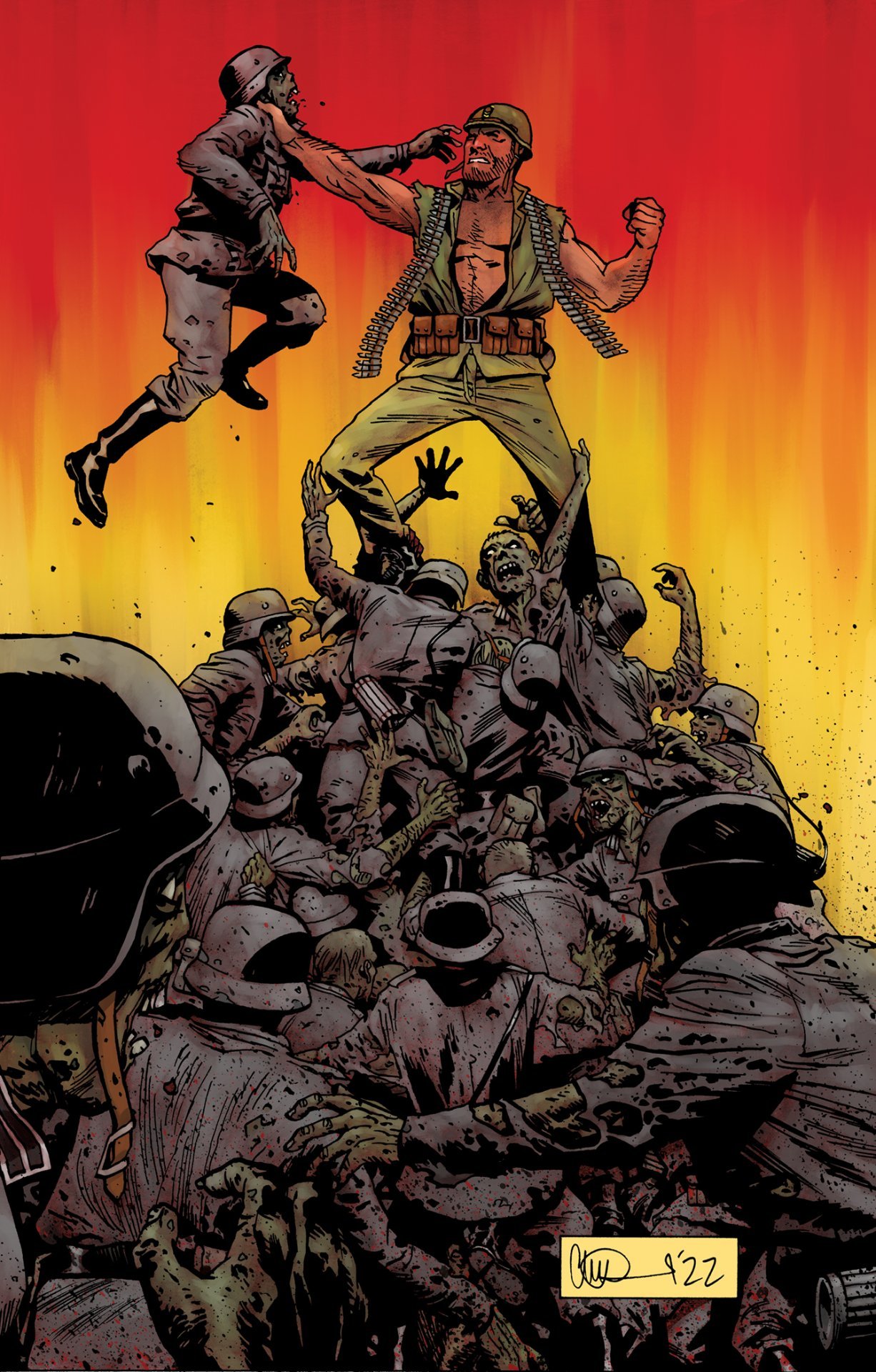 Variant cover di DC Horror Presents: Sgt. Rock vs. The Army of the Dead 1 di Charlie Adlard